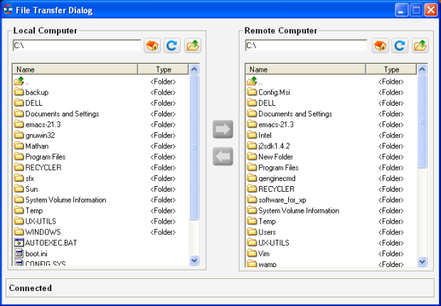 Zoho Assist File Transfer dialog Zoho Assist File Transfer dialog