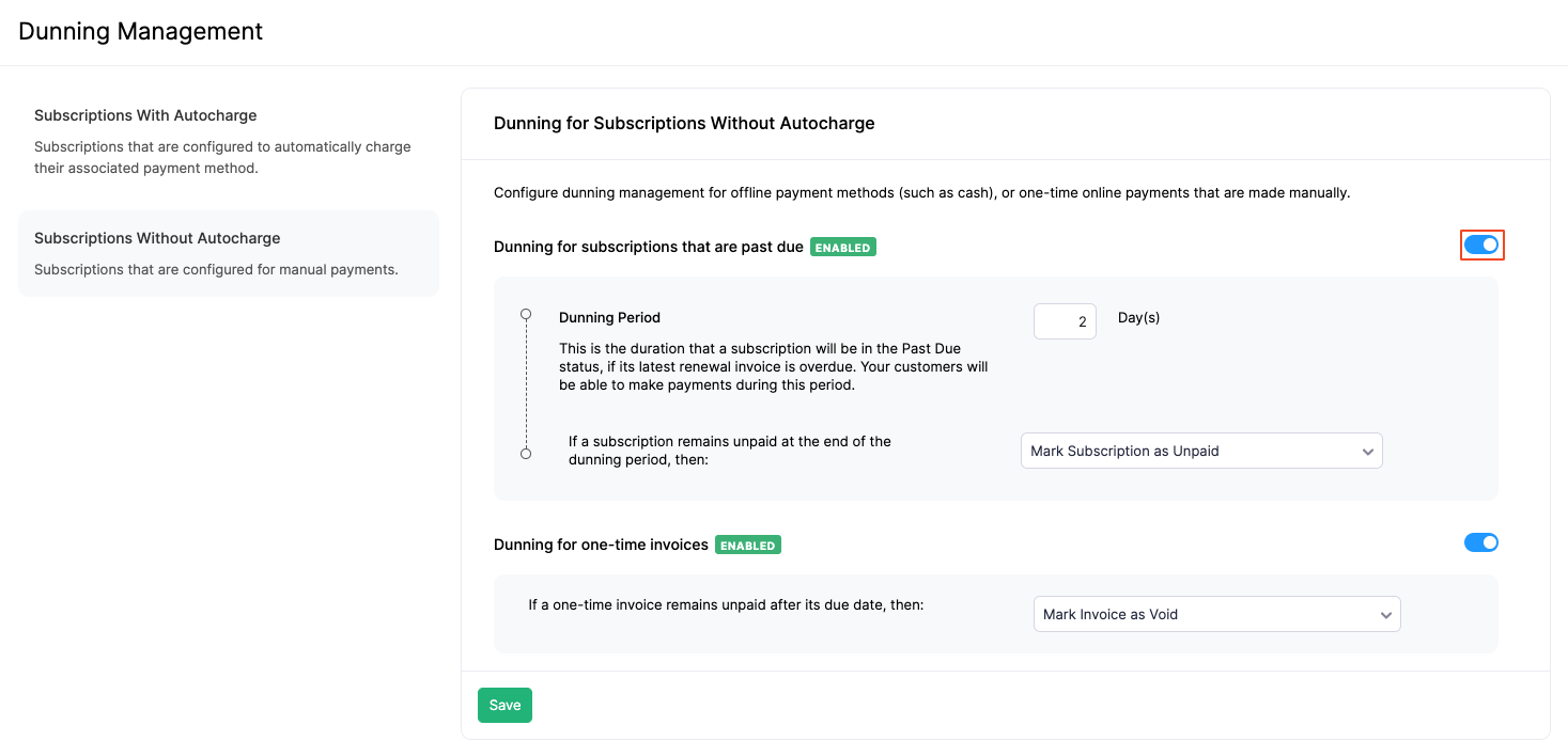 Subscriptions Without Autocharge