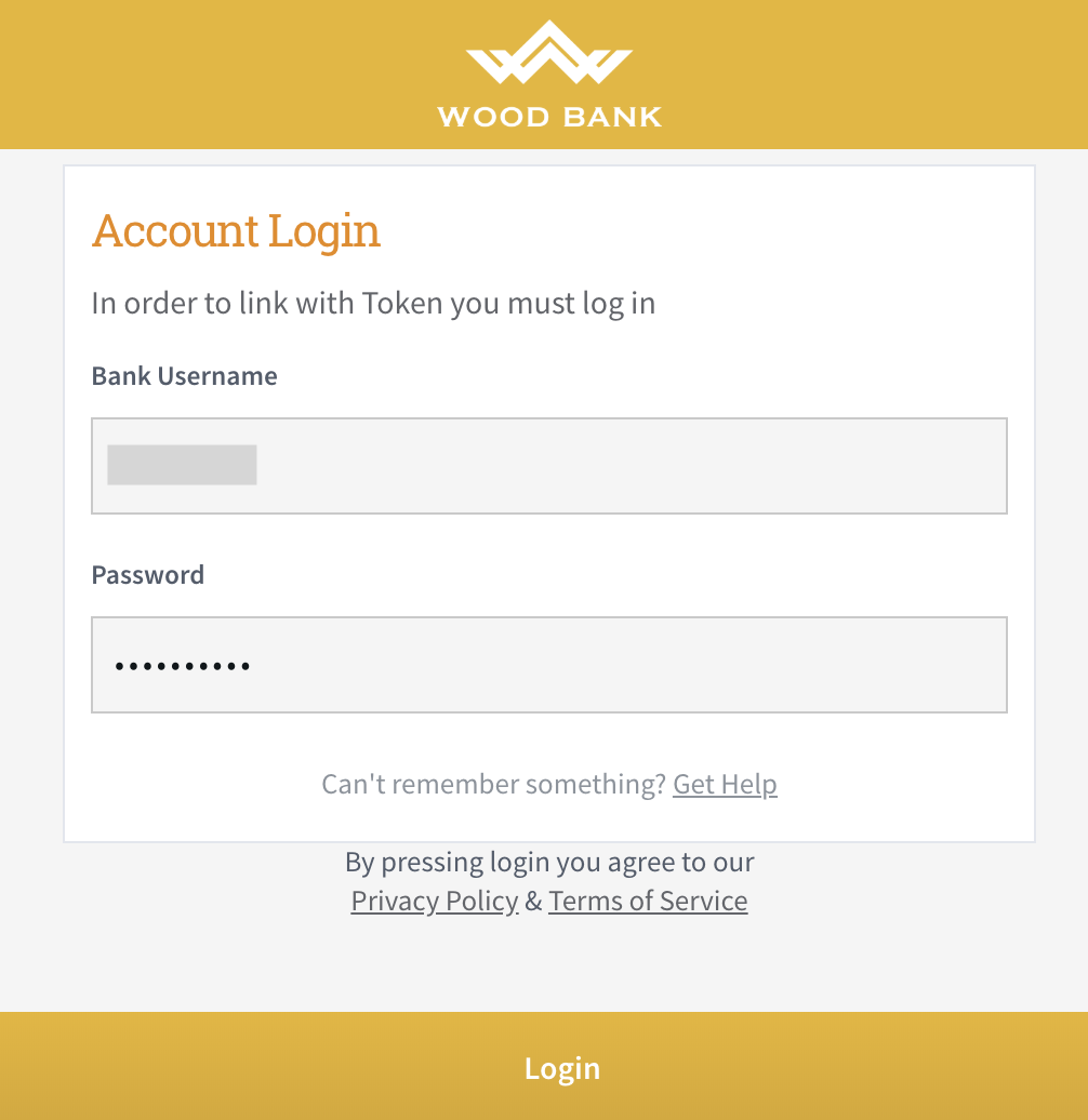 Login to your bank