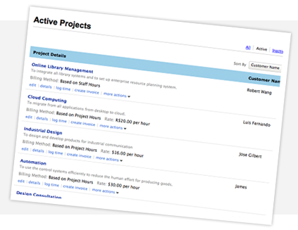 Project time tracking