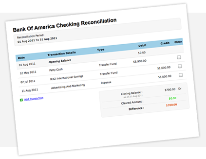 Bank reconciliation