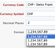 Currency format