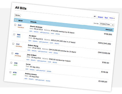 Record bills online