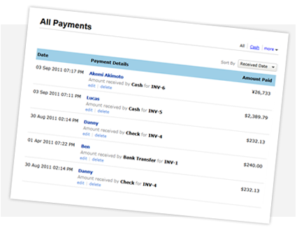 Receive online payments
