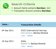 Search transactions