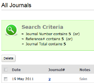 Search journal entries