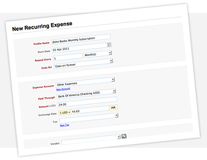 Automate recurring expenses