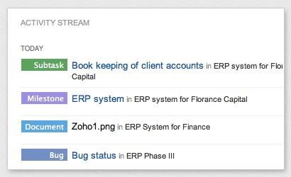 Stream of latest activities