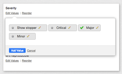 Configure severity for bugs