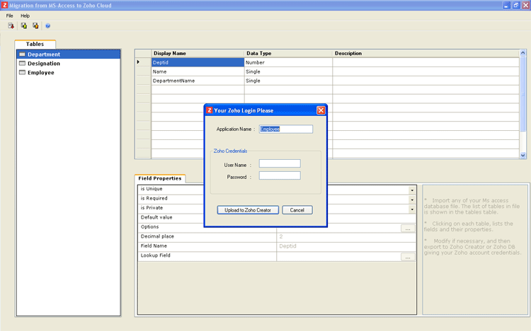 Upload to Zoho Creator