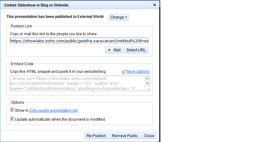 Embed your Presentation in Blog/Website Embed your Presentation in Blog/Website