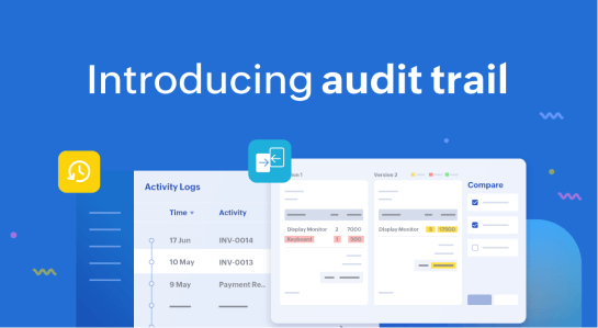 Capabilites of the audit trail in Zoho Books