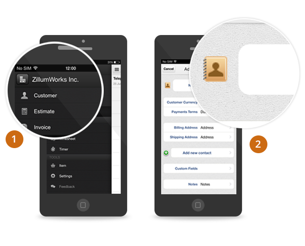 zoho invoice iphone app add customers