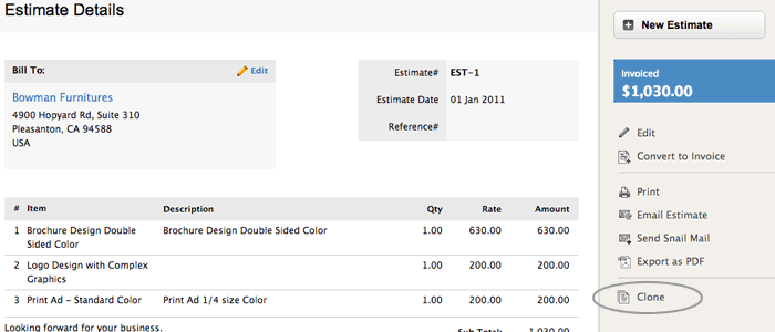 estimate clone