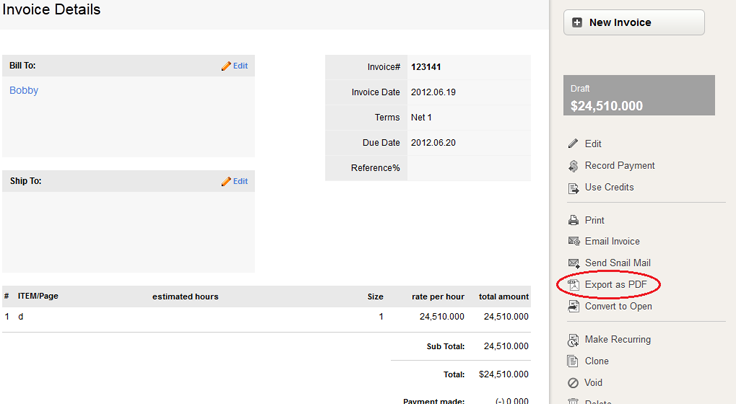 export as pdf