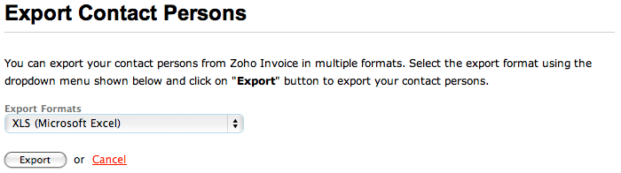 export contacts