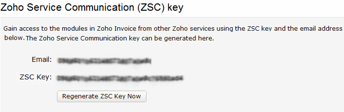 invoice zsckey regenerate