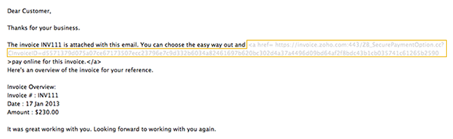 notification email