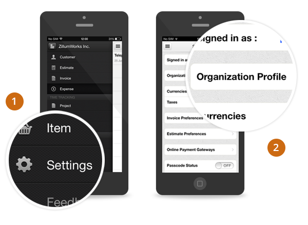 zoho invoice iphone app org link