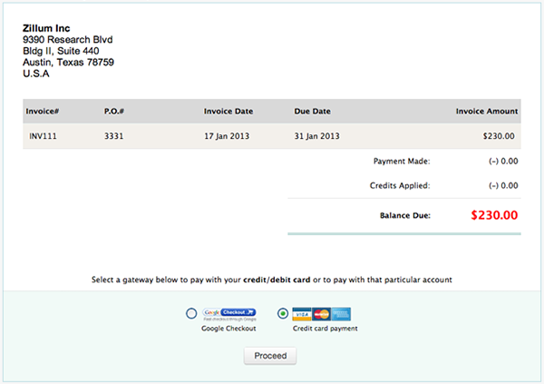 payment gateway page