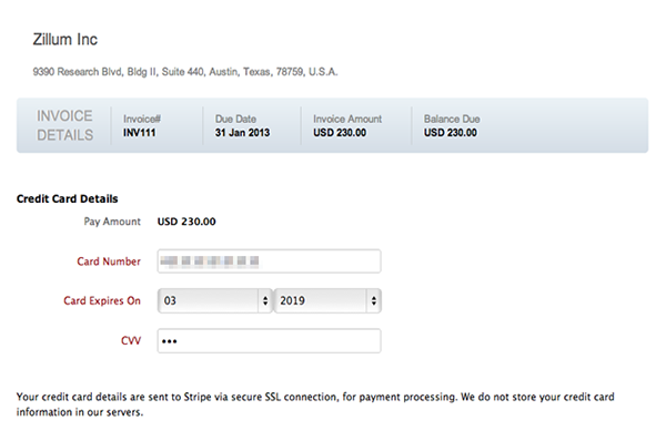 secure payment page