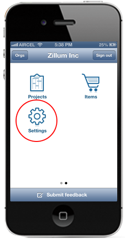 zoho invoice iphone app home page
