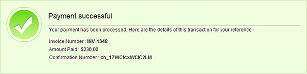 payment success message