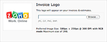 Your logo on invoices and estimates