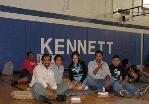 Sam with Students