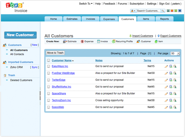 Organize customer information, use it in invoices and quotes.