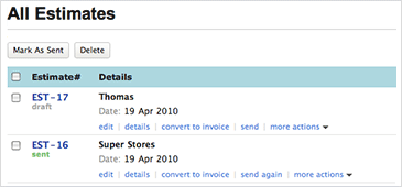 Quickly get estimate details