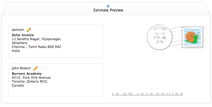 Send estimate snail mail