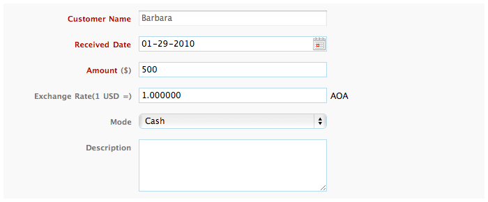 Add credit fields