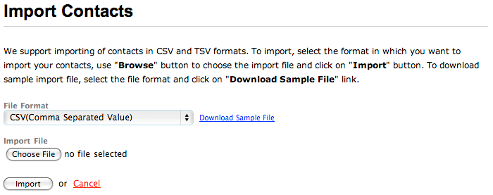 Import contacts