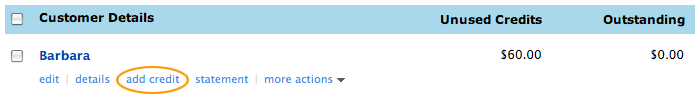 Select add credit