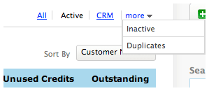 List cusotmers filters