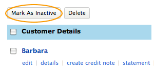 Select mark as inactive