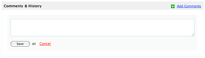 Estimate comments and history