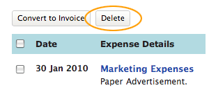 List invoice bulk delete