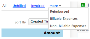 List expenses filters