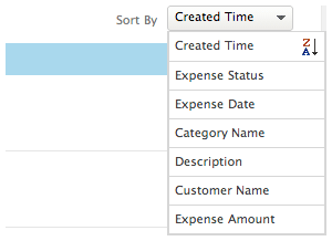 List expenses sort by