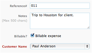 Record expense billable informations