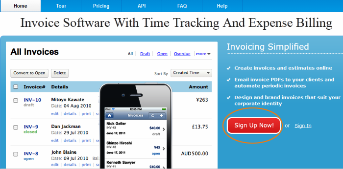 Invoice login page Invoice login page