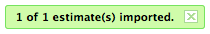 Estimate imported successfully
