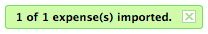 Expense imported successfully