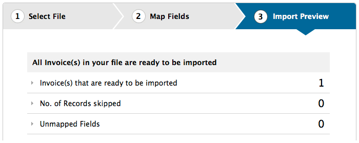 Import invoice preview
