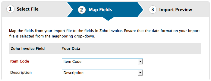 Item map fields