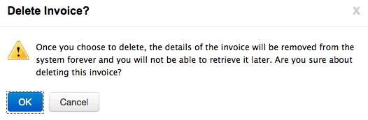 Delete invoice message