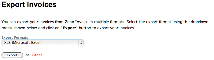 Export invoices