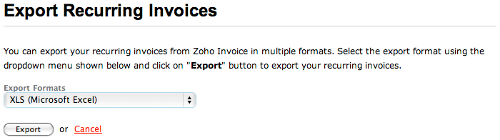 Export recurring invoices